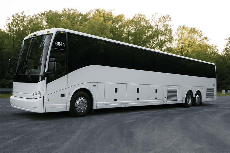 exterior of Charter Bus Rental Novi coach bus